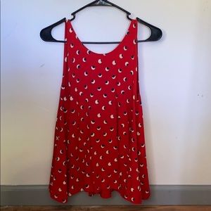 Red fighting eel scoop neck tank.